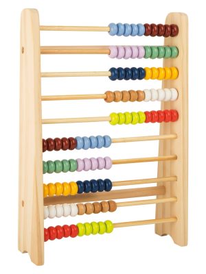Abac Clasic din Lemn FSC® – Cu 10 Rânduri de Mărgele Colorate, 28 cm