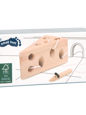 Joc de Filetat din Lemn FSC® – Șoricel și Brânză, pentru Dezvoltarea Motricității Fine