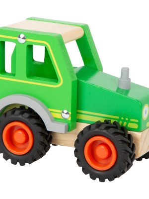 Tractor din Lemn FSC® – cu Roți din Cauciuc, 13 cm
