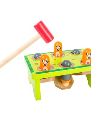 Joc de Prins Cârtițe din Lemn – Joc Interactiv cu Ciocan, 20 cm
