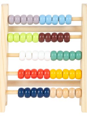 Abac Portabil din Lemn FSC® – Joc de Aritmetică cu Mărgele Colorate, 13 cm