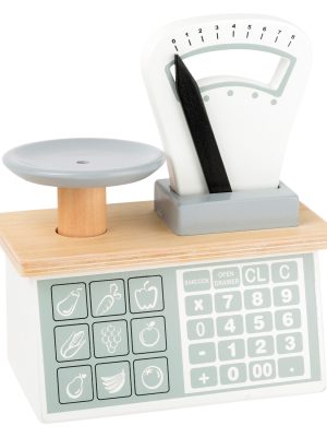 Cântar din Lemn pentru Copii – Cu Mecanism Funcțional și Design Retro, 21 cm