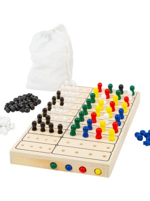 Joc de Logică din Lemn – Cod Secret cu 4 Culori, pentru 2 Jucători, cu Geantă de Depozitare, 30 cm