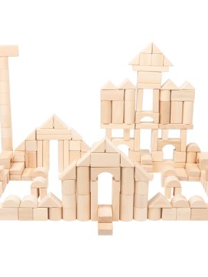 Set 200 Blocuri de Construcție din Lemn – Design Clasic, Lemn Natural, Cu Geantă de Depozitare