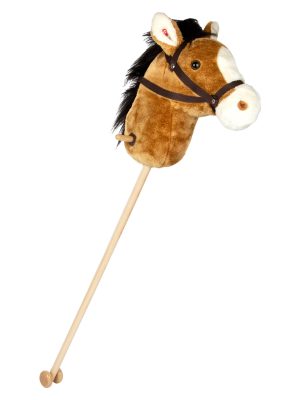 Cal Hobbyhorse din Lemn și Pluș cu Sunete – Jucărie Interactivă pentru Călăreți Mici