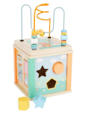 Cub Motric din Lemn – 5 Activități Educative, Culori Pastelate