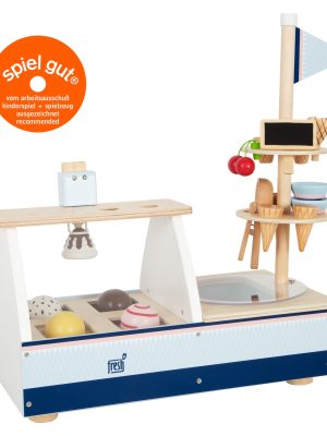 Bufet de Înghețată din Lemn cu Accesorii și Dozator – Stand de Desert Interactiv pentru Copii