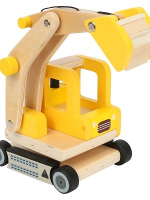 Excavator din Lemn cu Braț Mobil și Rotire 360° – Vehicul de Construcție pentru Copii