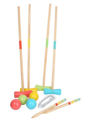 Joc de croquet din lemn pentru copii – Distracție activă în aer liber