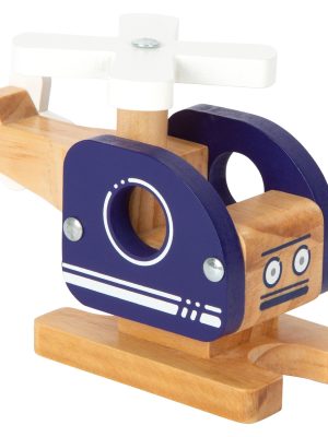 Elicopter din Lemn FSC® pentru Copii – Jucărie cu Pale de Rotor Mobile