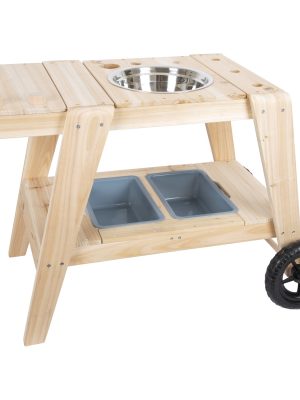 Bucătărie de noroi compactă din lemn – Joacă creativă în aer liber pentru copii