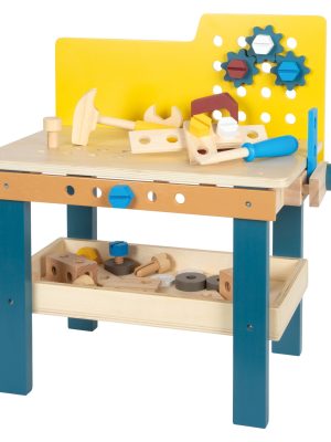 Banc de lucru din lemn, compact cu accesorii