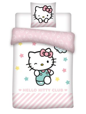 Hello Kitty Stars set de lenjerie de pat 140×200cm, 65x65 cm