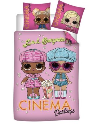 LOL Surprise Cinema husă de pat 140×200cm, 63×63 cm microfibră