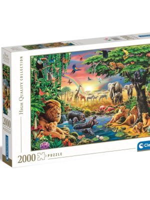 Animale African Gathering Puzzle Safari 2000 de piese Clementoni