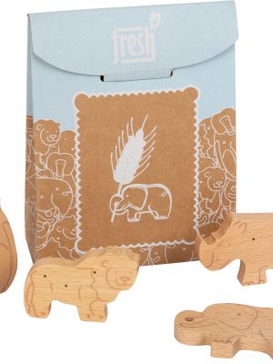 Set de Biscuiți cu Animale din Lemn – Distracție și Joacă de Rol