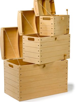 Set de 3 Cufere din Lemn stil Pirat – Eleganță și Aventură pentru Mari și Mici