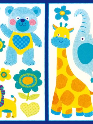 Set de 16 Autocolante Decorative – Culori Pastelate și Motive „Animale Vesele”