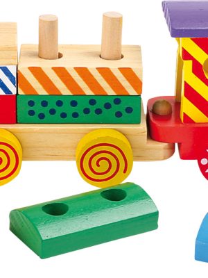 Tren de Jucărie din Lemn – cu Forme si Culori diferite pentru invatare