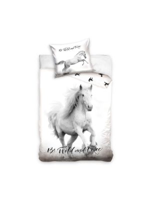 Animale Wild and Free Set lenjerie de pat cu cai 140×200cm, 70×90 cm