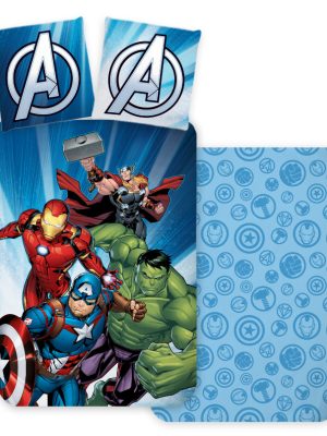 Avengers Power Strike set de lenjerie de pat 140×200cm, 70×90 cm