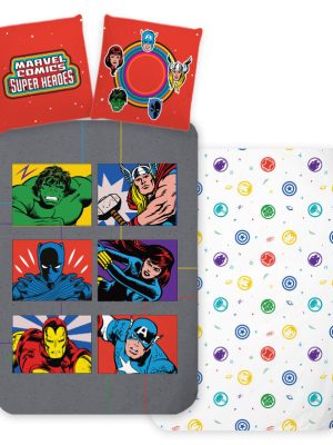 Avengers Symbols  set de lenjerie de pat 140×200cm, 70×90 cm