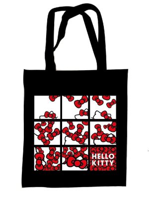 Hello Kitty Bows geantă din pânză, geantă de cumpărături 44 cm