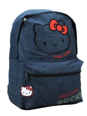Hello Kitty Denim geanta de școală, geantă 39 cm