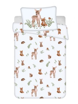 Animale Fawn & Fox, set de lenjerie pentru copii 100×135cm, 40×60 cm