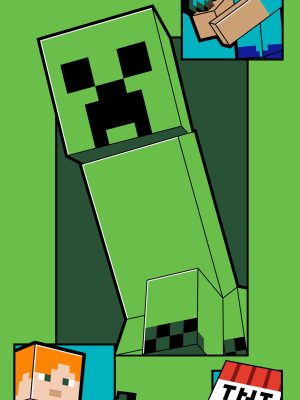 Minecraft Creeper Coming prosop de baie, prosop de plajă 70x140cm